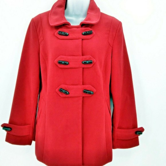 Style & Co. Jackets & Coats Style Co Bright Red 6 Big Toggle Button